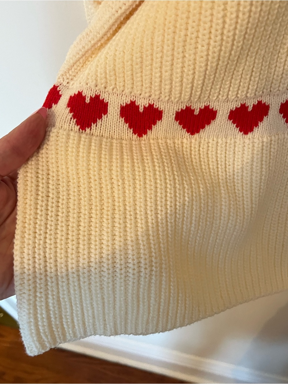Smash + Tess Heart Print Cream Knit Sweater M/L Coquette - Picture 6 of 11